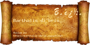 Barthalis Ábris névjegykártya